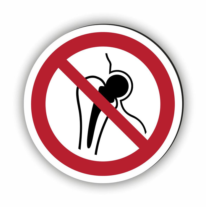 Verbotszeichen Kein Zutritt für Personen mit Implantaten aus Metall RUND (P014) Piktogram nach DIN EN ISO 7010