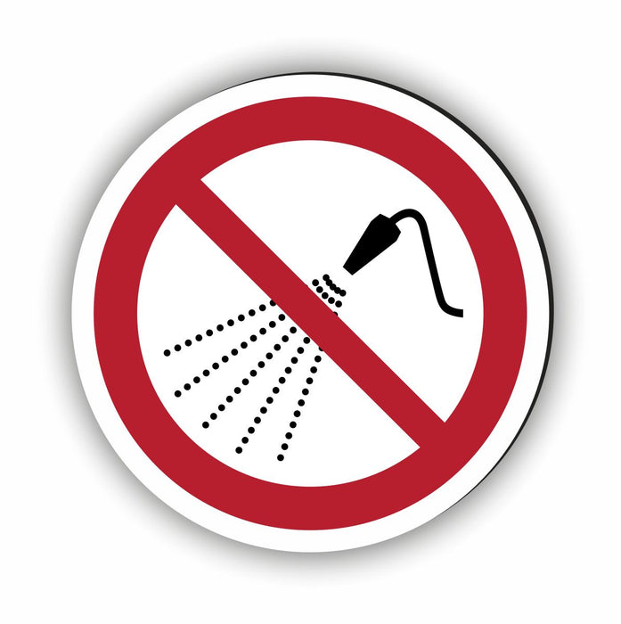 Verbotszeichen Mit Wasser spritzen verboten RUND (P016) Piktogram nach DIN EN ISO 7010