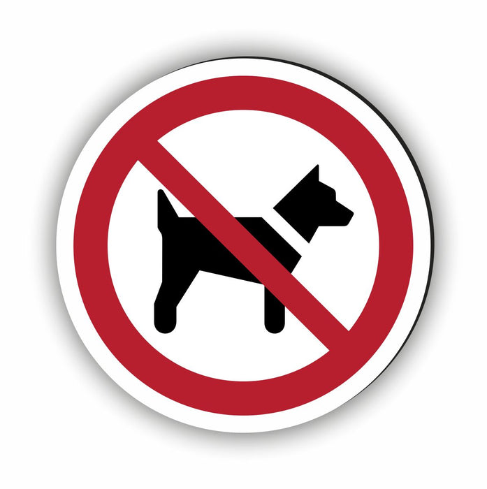 Verbotszeichen Mitführen von Hunden verboten RUND (P021) Piktogram nach DIN EN ISO 7010