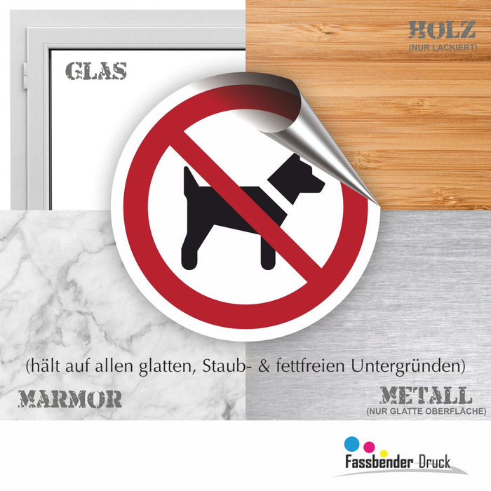 Verbotszeichen Mitführen von Hunden verboten RUND (P021) Piktogram nach DIN EN ISO 7010