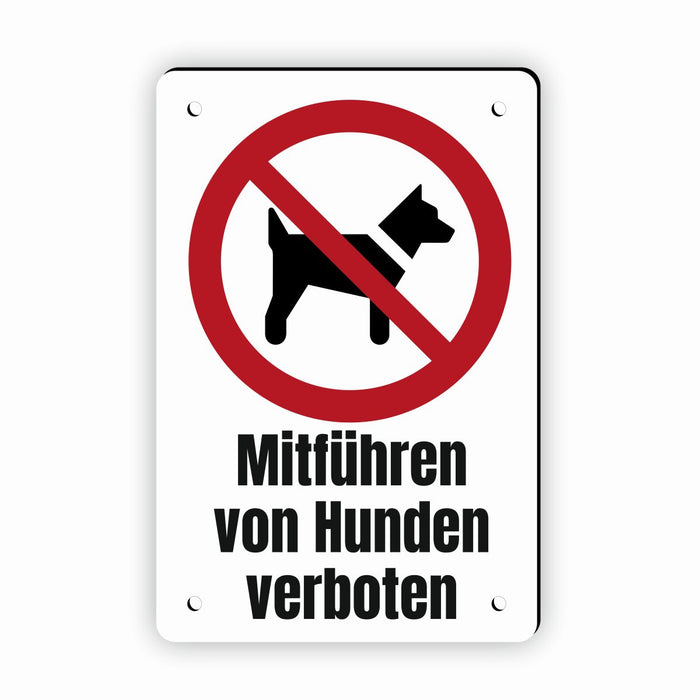 Verbotszeichen / Verbotsschild Mitführen von Hunden verboten (P021) - zum markieren von Verbotszonen nach DIN EN ISO 7010