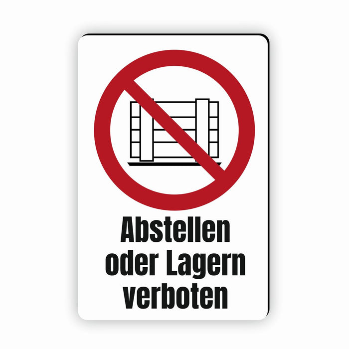 Verbotszeichen / Verbotsschild Abstellen oder Lagern verboten (P023) - zum markieren von Verbotszonen nach DIN EN ISO 7010