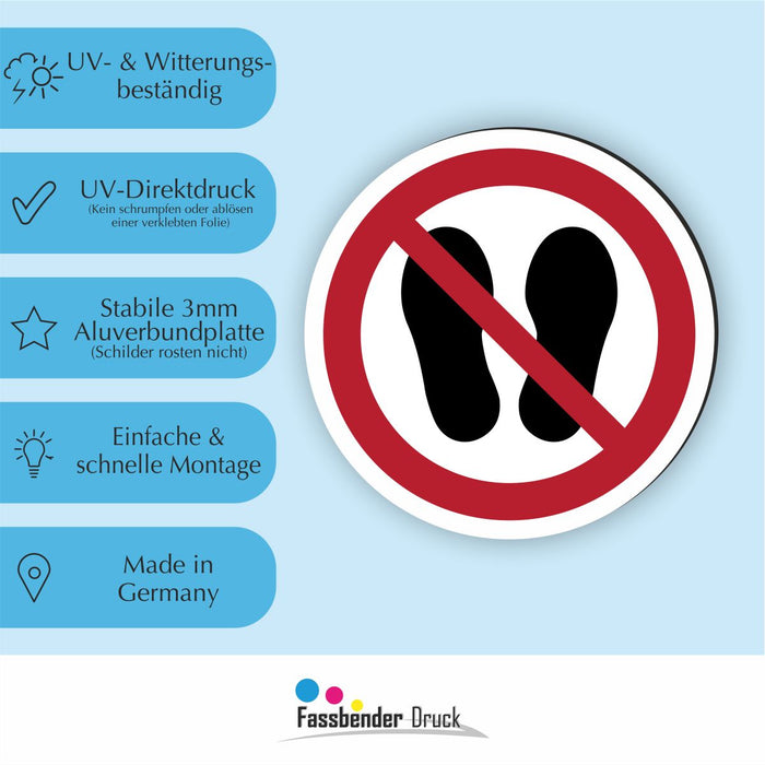 Verbotszeichen Betreten der Fläche verboten RUND (P024) Piktogram nach DIN EN ISO 7010