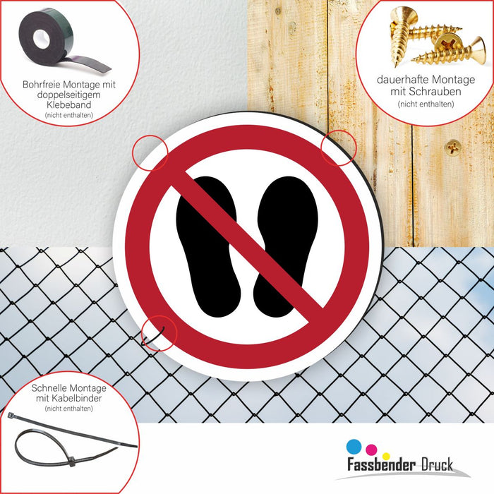 Verbotszeichen Betreten der Fläche verboten RUND (P024) Piktogram nach DIN EN ISO 7010