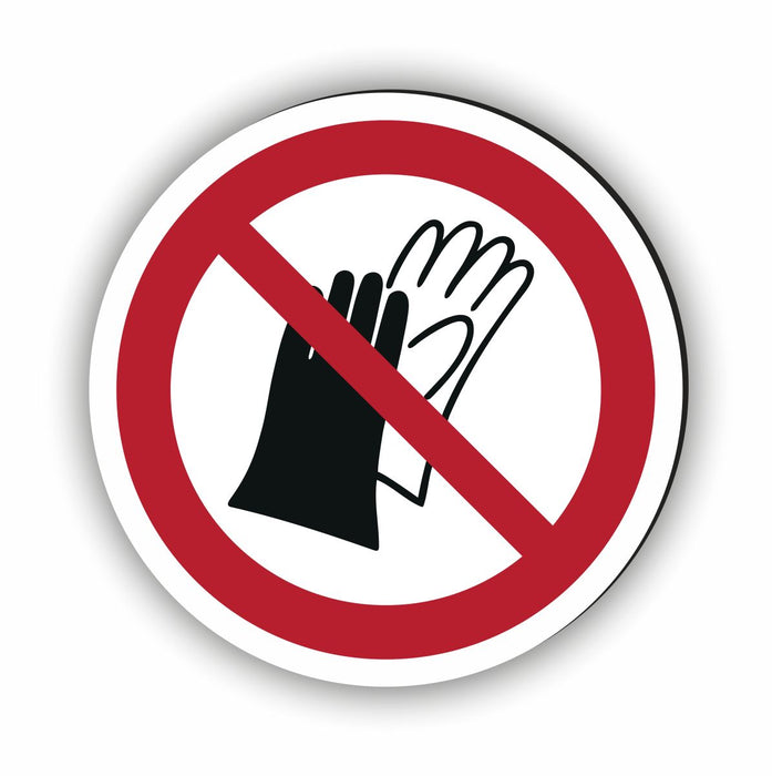 Verbotszeichen Benutzen von Handschuhen verboten RUND (P028) Piktogram nach DIN EN ISO 7010