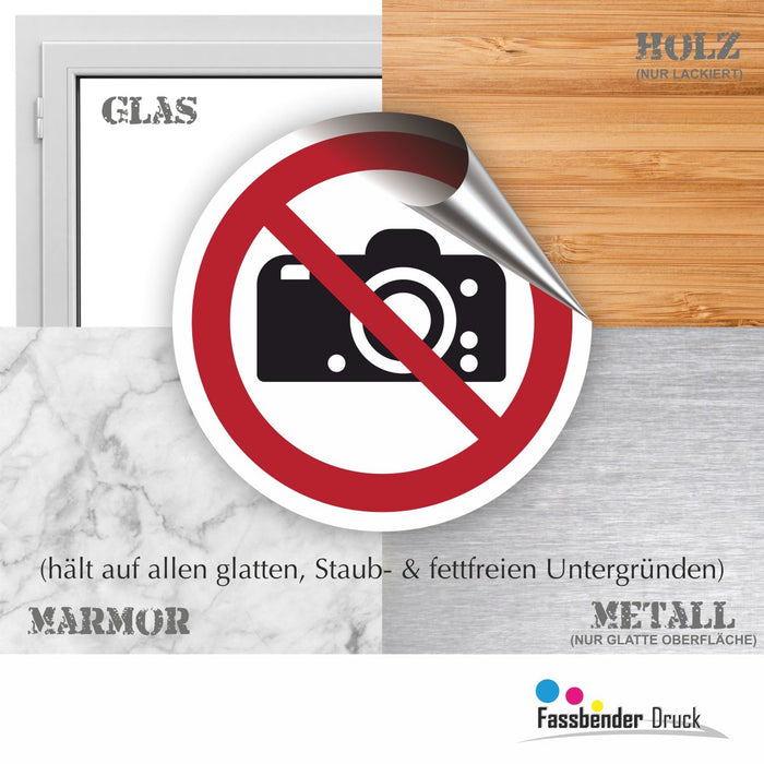 Verbotszeichen Fotografieren verboten RUND (P029) Piktogram nach DIN EN ISO 7010