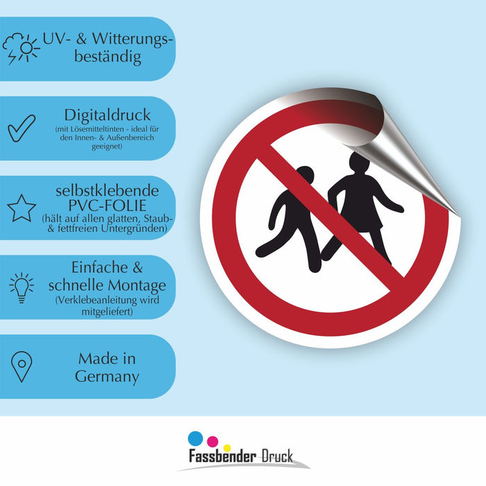 Verbotszeichen Kein Zutritt für Kinder RUND (P036) Piktogram nach DIN EN ISO 7010