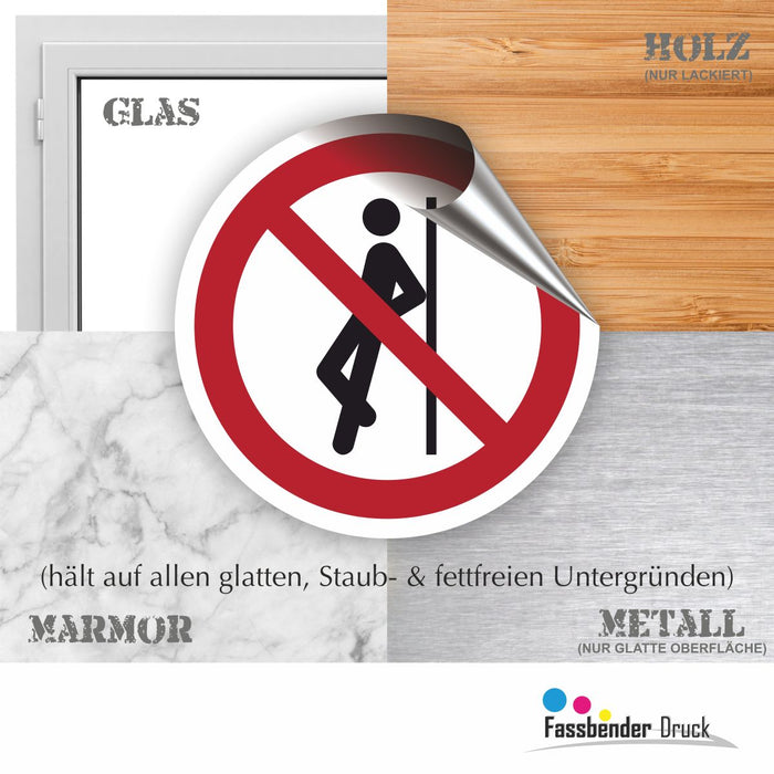 Verbotszeichen Gegenlehnen verboten RUND (P041) Piktogram nach DIN EN ISO 7010