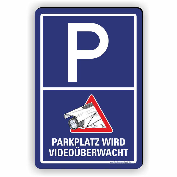 PARKPLATZ WIRD VIDEOÜBERWACHT (Blau)