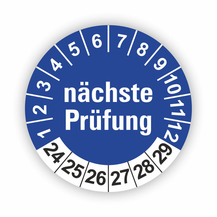 Nächste Prüfung BLAU Wartungsetiketten / Prüfplaketten / Prüfetiketten