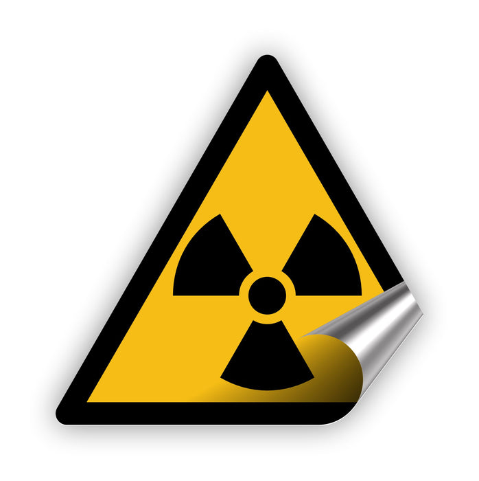Warnzeichen (W003) Warnung vor radioaktiven Stoffen oder ionisierenden Strahlen - nach DIN EN ISO 7010