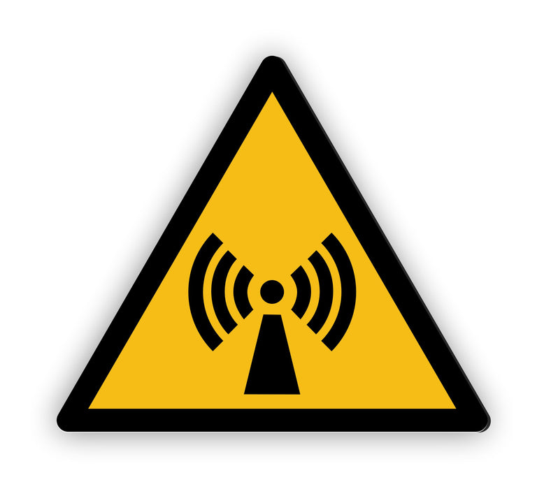 Warnzeichen (W005) Warnung vor nicht ionisierender Strahlung - nach DIN EN ISO 7010