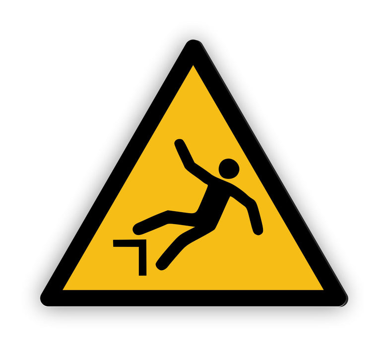 Warnzeichen (W008) Warnung vor Absturzgefahr - nach DIN EN ISO 7010