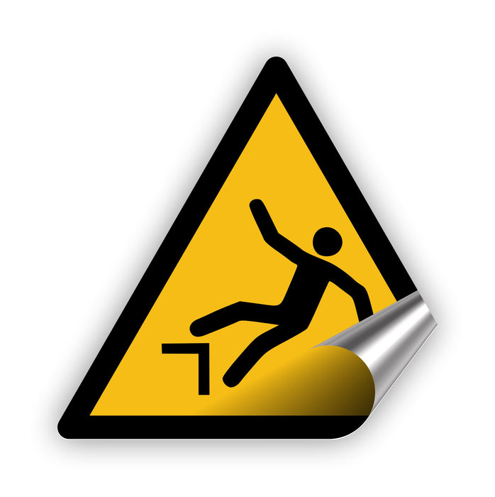 Warnzeichen (W008) Warnung vor Absturzgefahr - nach DIN EN ISO 7010