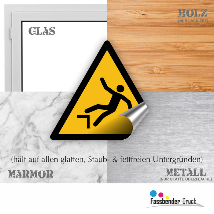 Warnzeichen (W008) Warnung vor Absturzgefahr - nach DIN EN ISO 7010