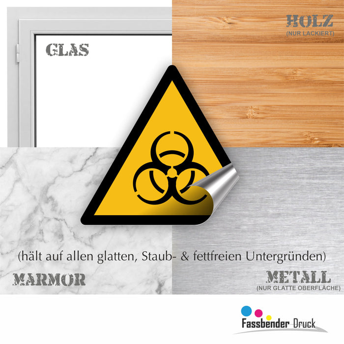 Warnzeichen (W009) Warnung vor Biogefährdung - nach DIN EN ISO 7010