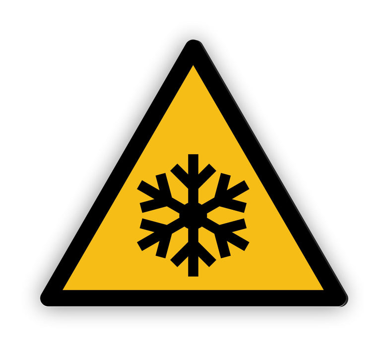 Warnzeichen (W010) Warnung vor niedriger Temperatur/Kälte - nach DIN EN ISO 7010