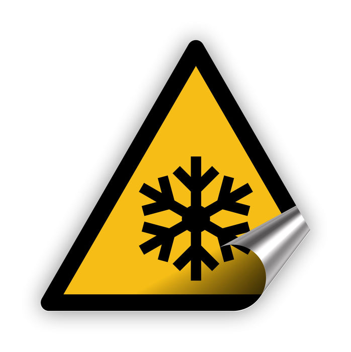 Warnzeichen (W010) Warnung vor niedriger Temperatur/Kälte - nach DIN EN ISO 7010