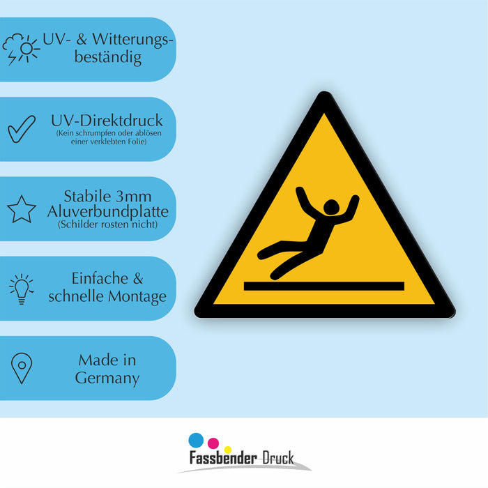 Warnzeichen (W011) Warnung vor Rutschgefahr - nach DIN EN ISO 7010