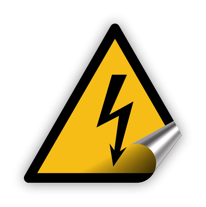 Warnzeichen (W012) Warnung vor elektrischer Spannung - nach DIN EN ISO 7010