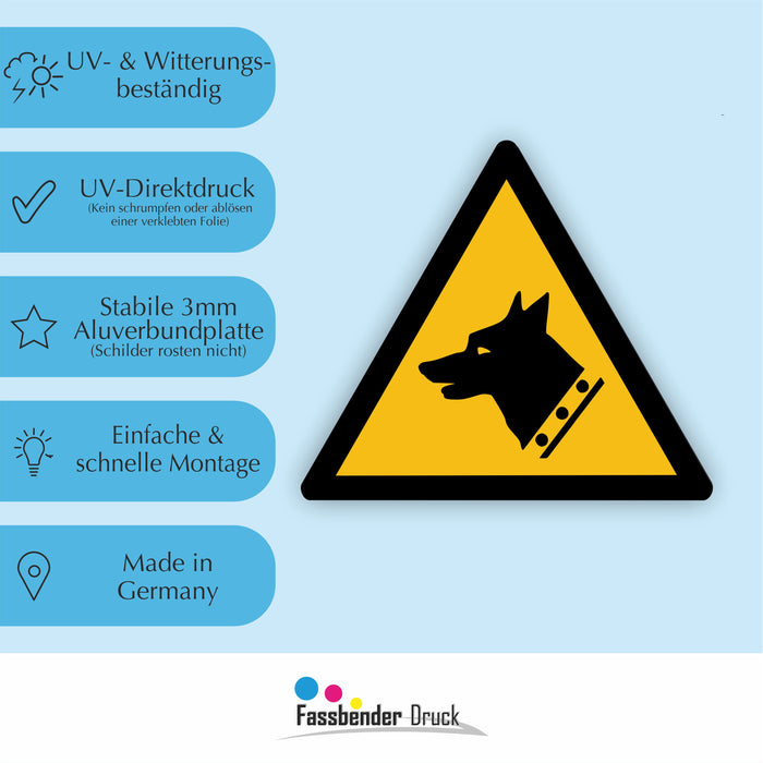 Warnzeichen (W013) Warnung vor Wachhunden - nach DIN EN ISO 7010