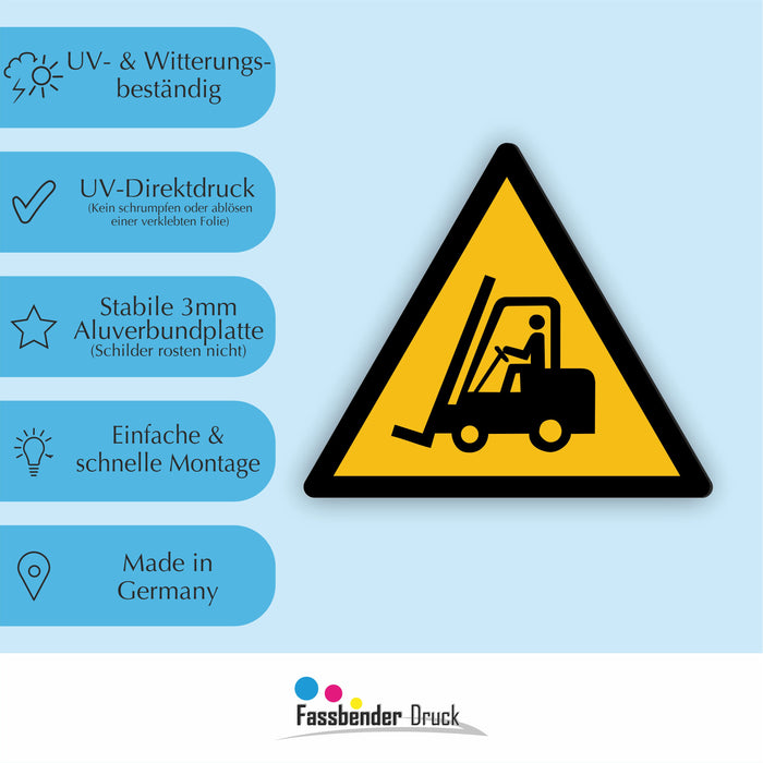 Warnzeichen (W014) Warnung vor Flurförderzeugen - nach DIN EN ISO 7010