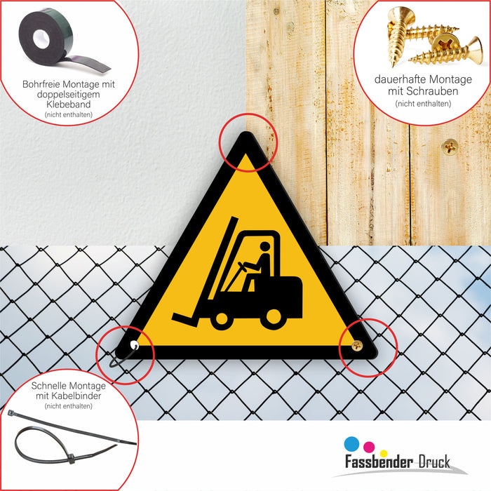 Warnzeichen (W014) Warnung vor Flurförderzeugen - nach DIN EN ISO 7010