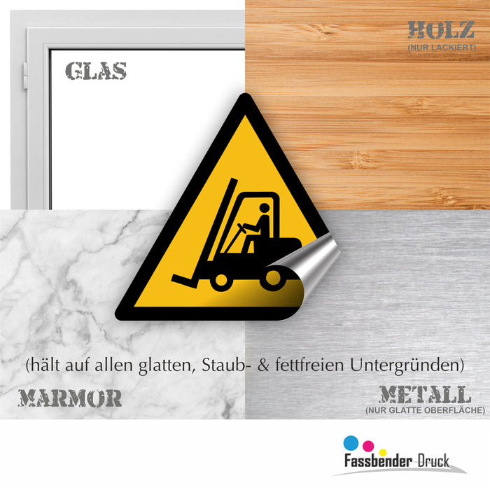 Warnzeichen (W014) Warnung vor Flurförderzeugen - nach DIN EN ISO 7010