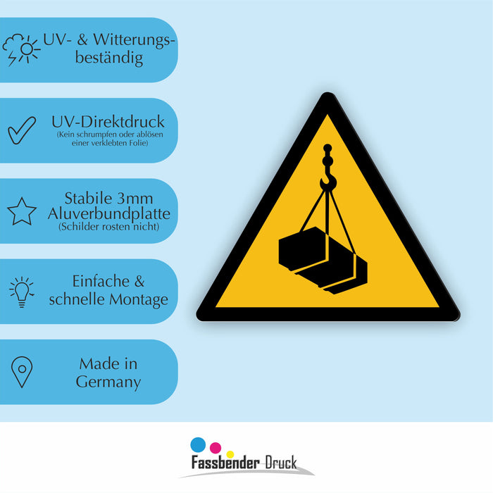 Warnzeichen (W015) Warnung vor schwebender Last - nach DIN EN ISO 7010