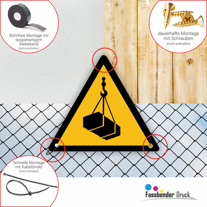 Warnzeichen (W015) Warnung vor schwebender Last - nach DIN EN ISO 7010