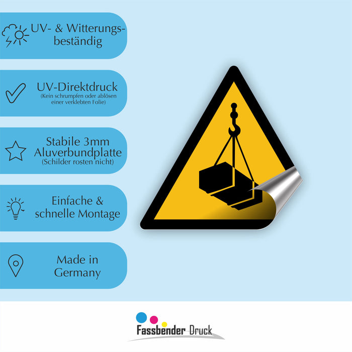 Warnzeichen (W015) Warnung vor schwebender Last - nach DIN EN ISO 7010
