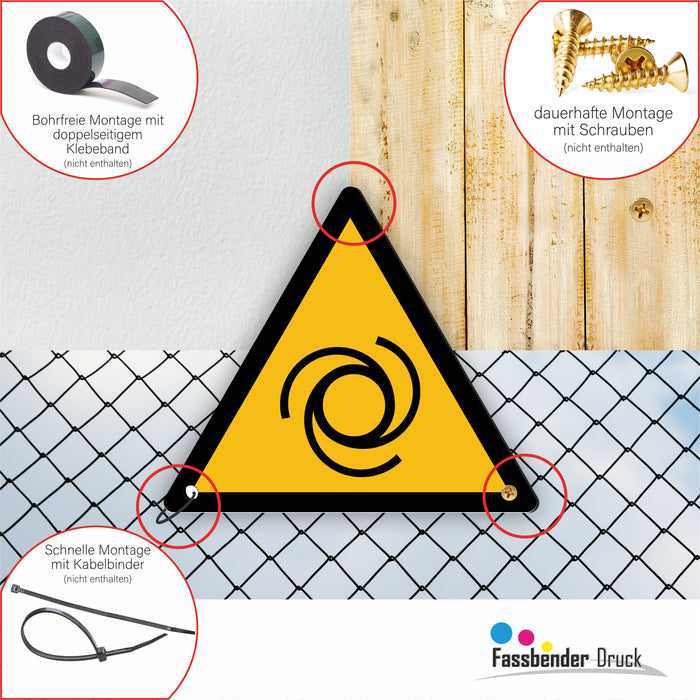 Warnzeichen (W018) Warnung vor automatischem Anlauf - nach DIN EN ISO 7010