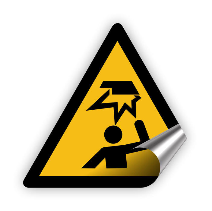 Warnzeichen (W020) Warnung vor Hindernissen im Kopfbereich - nach DIN EN ISO 7010