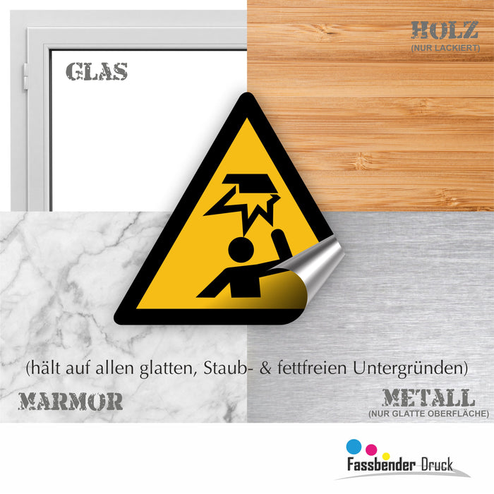 Warnzeichen (W020) Warnung vor Hindernissen im Kopfbereich - nach DIN EN ISO 7010