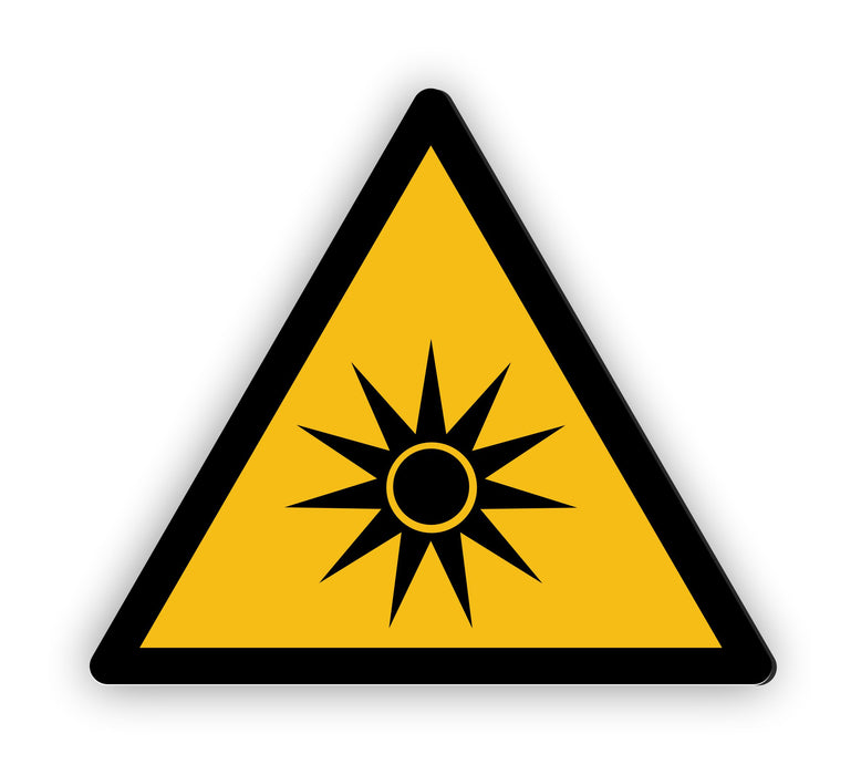 Warnzeichen (W027) Warnung vor optischer Strahlung - nach DIN EN ISO 7010