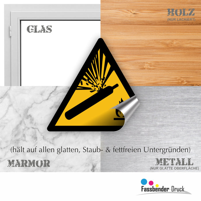 Warnzeichen (W029) Warnung vor Gasflaschen - nach DIN EN ISO 7010