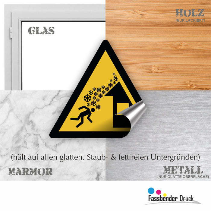 Warnzeichen (W040) Warnung vor Dachlawine - nach DIN EN ISO 7010