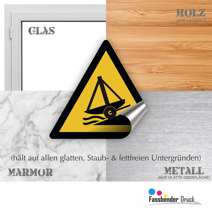 Warnzeichen (W044) Warnung vor Slipanlage - nach DIN EN ISO 7010