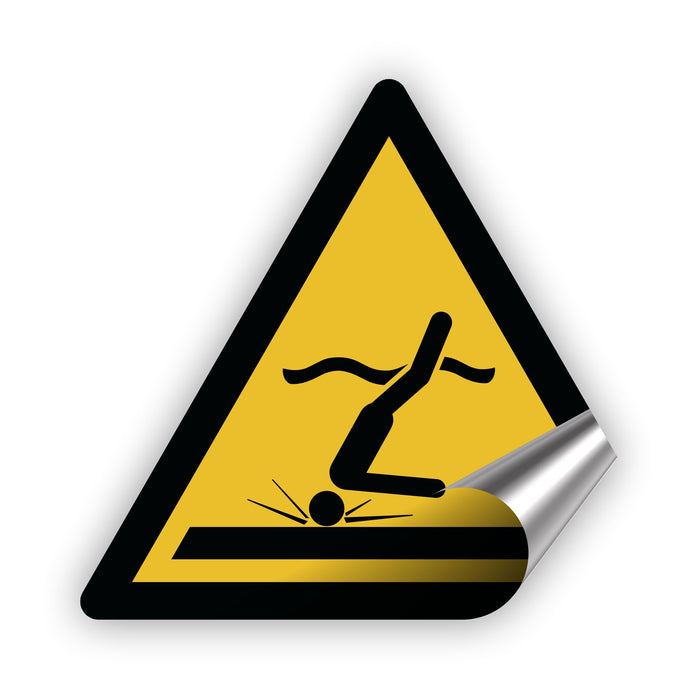 Warnzeichen (W048) Warnung vor flachem Wasser - nach DIN EN ISO 7010