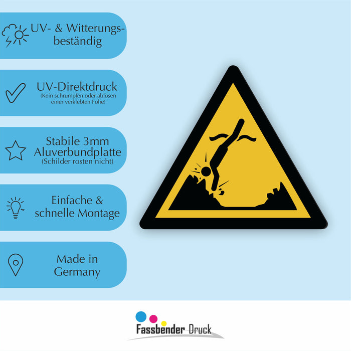 Warnzeichen (W049) Warnung vor Objekten unter der Wasseroberfläche - nach DIN EN ISO 7010