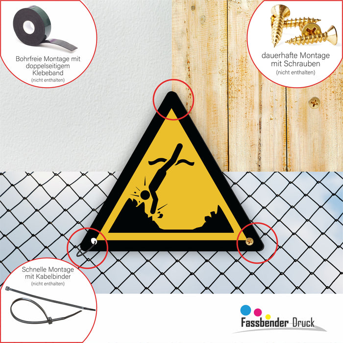 Warnzeichen (W049) Warnung vor Objekten unter der Wasseroberfläche - nach DIN EN ISO 7010