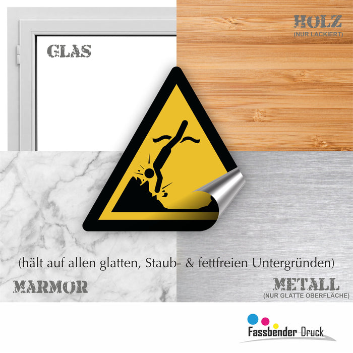 Warnzeichen (W049) Warnung vor Objekten unter der Wasseroberfläche - nach DIN EN ISO 7010