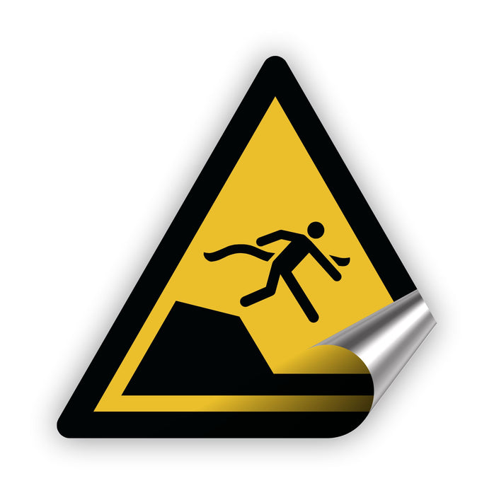 Warnzeichen (W050) Warnung vor unvermittelter Tiefenänderung in Schwimm- oder Freizeitbecken - nach DIN EN ISO 7010