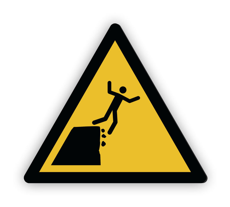 Warnzeichen (W052) Warnung vor instabiler Klippenkante - nach DIN EN ISO 7010