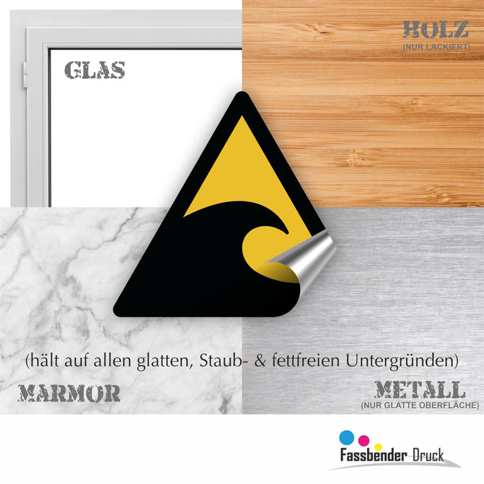 Warnzeichen (W056) Warnung vor Tsunami-gefährdetem Bereich - nach DIN EN ISO 7010