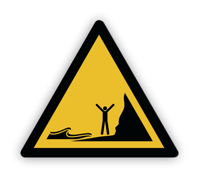 Warnzeichen (W060) Warnung vor auflaufender Tide - nach DIN EN ISO 7010