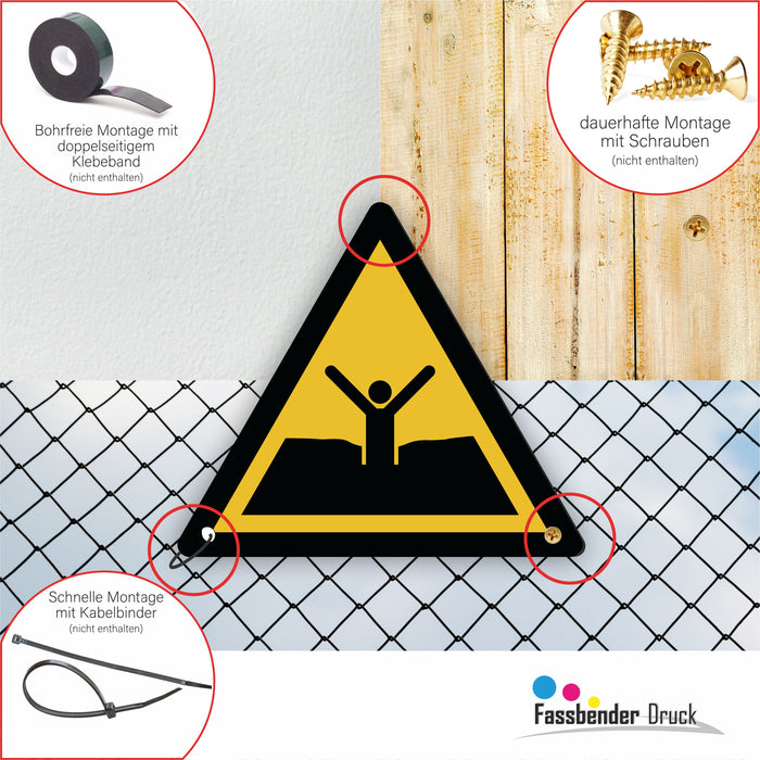 Warnzeichen (W061) Warnung vor Treibsand oder tiefem Schlamm - nach DIN EN ISO 7010