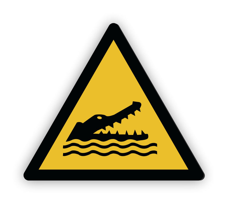 Warnzeichen (W067) Warnung vor Krokodilen, Alligatoren oder Kaimanen - nach DIN EN ISO 7010