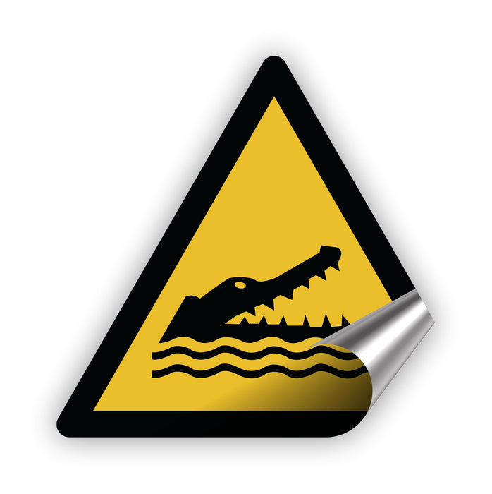 Warnzeichen (W067) Warnung vor Krokodilen, Alligatoren oder Kaimanen - nach DIN EN ISO 7010