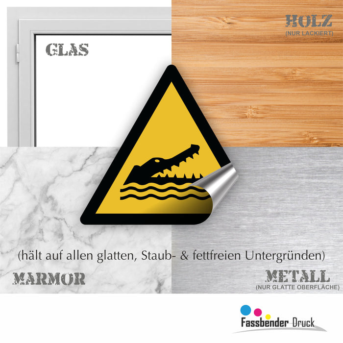 Warnzeichen (W067) Warnung vor Krokodilen, Alligatoren oder Kaimanen - nach DIN EN ISO 7010